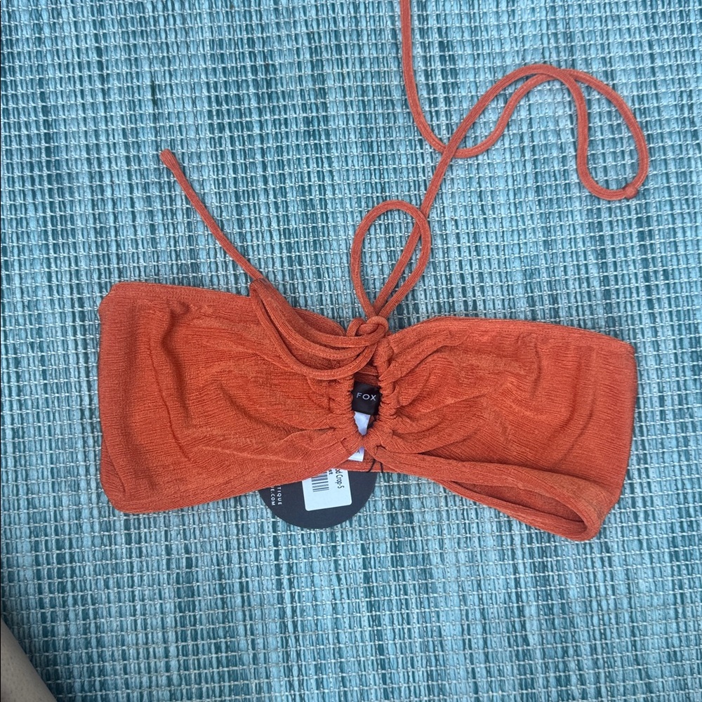 NWT White Fox Vibrant Orange Set the Mood Bandeau Top